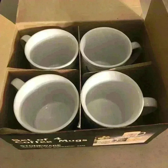 Vintage iris flower mugs, set of 4 made in Korea - Picture 4 of 7